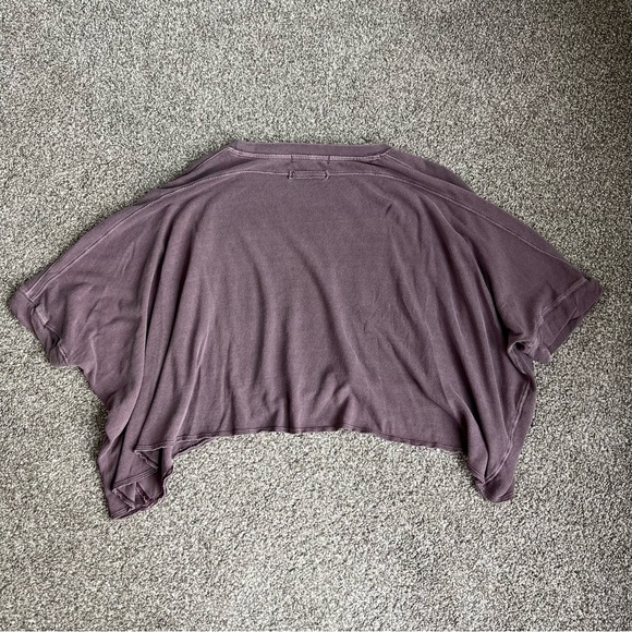Free People We The Free Purple Cropped Oversized CC Tee, Size Small - Picture 6 of 6